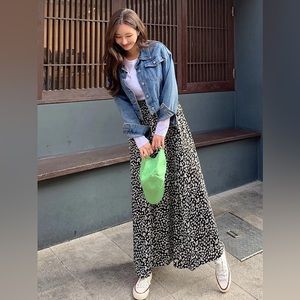 DAZY Black & White Ditsy Floral Print  Maxi Skirt With Stretch Waistband🖤🤍 🌼